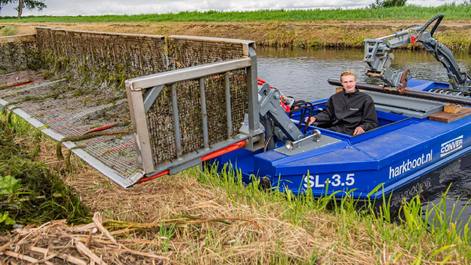 Foto van Ard, medewerker harkboot.