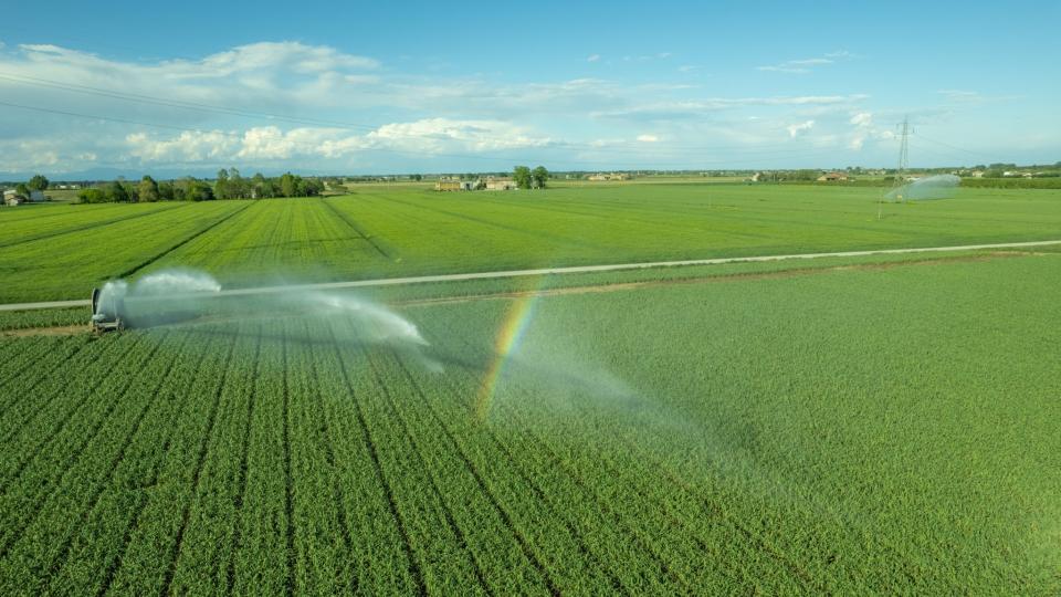 Afbeelding van land dat gesproeid wordt