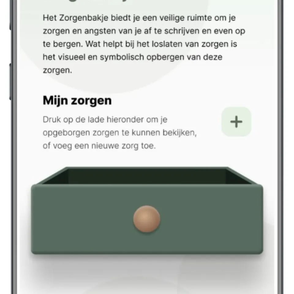 Telefoonscherm met Releafe app