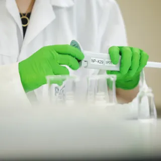 Laborant aan het werk in lab
